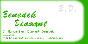 benedek diamant business card